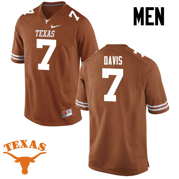 Men #7 Antwuan Davis Texas Longhorns College Football Jerseys-Tex Orange